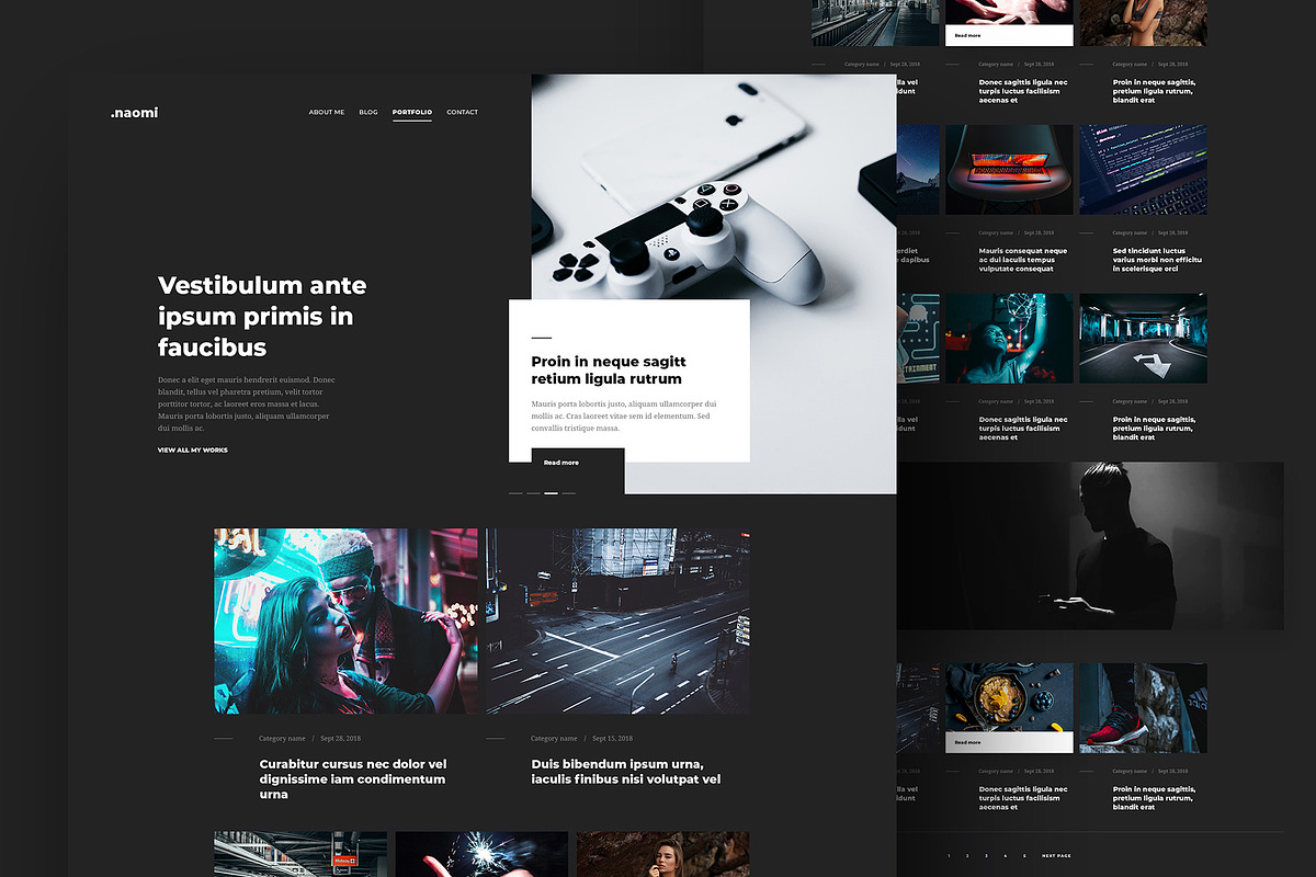 Naomi Dark - Blog & Portfolio PSD, a Websites & App Template by FreshPixels (Photo 3 of 9)