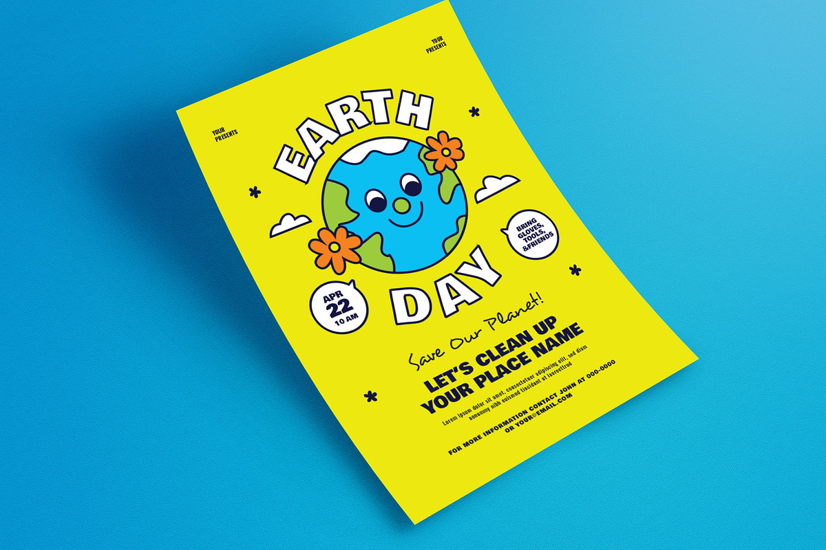 90s Style Earth Day Event Flyer, a Flyer Template by Guuver (Photo 3 of 3)
