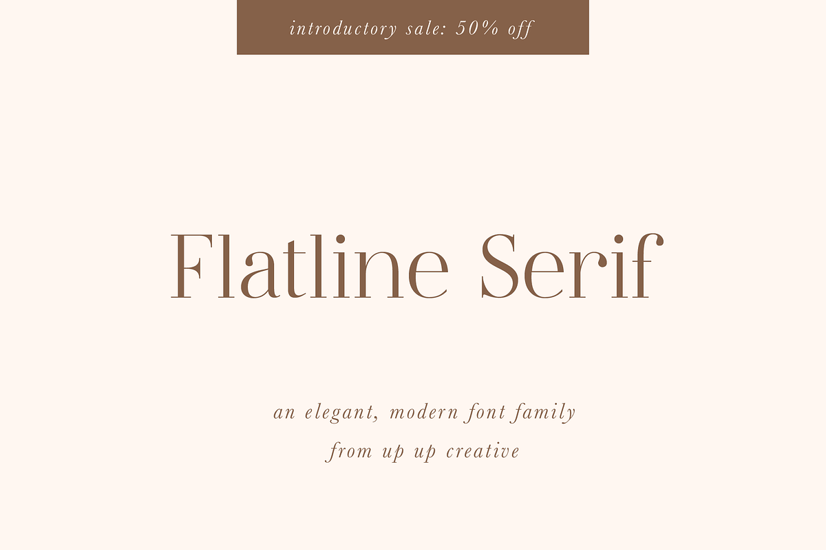 Flatline Serif Complete - 16 fonts, a Serif Font by Up Up Creative (Photo 1 of 13)