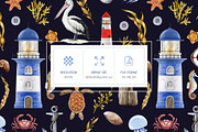 Mediterranean Coastal Summer Pattern, a Decorative Illustration by AnitaPol (Thumbnail 16 of 16)