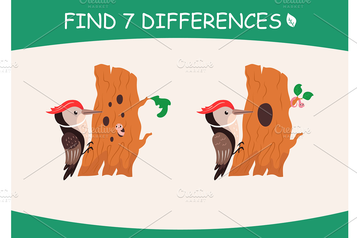 Find differences game. Children, an Education Illustration by Valerie Bodnar