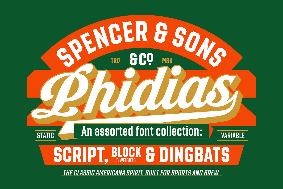 Phidias Font Collection, a Script Font by Spencer & Sons Co. (Photo 1 of 21)