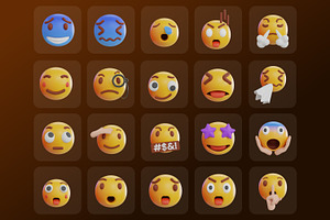 Emoticon 3D Icon Set