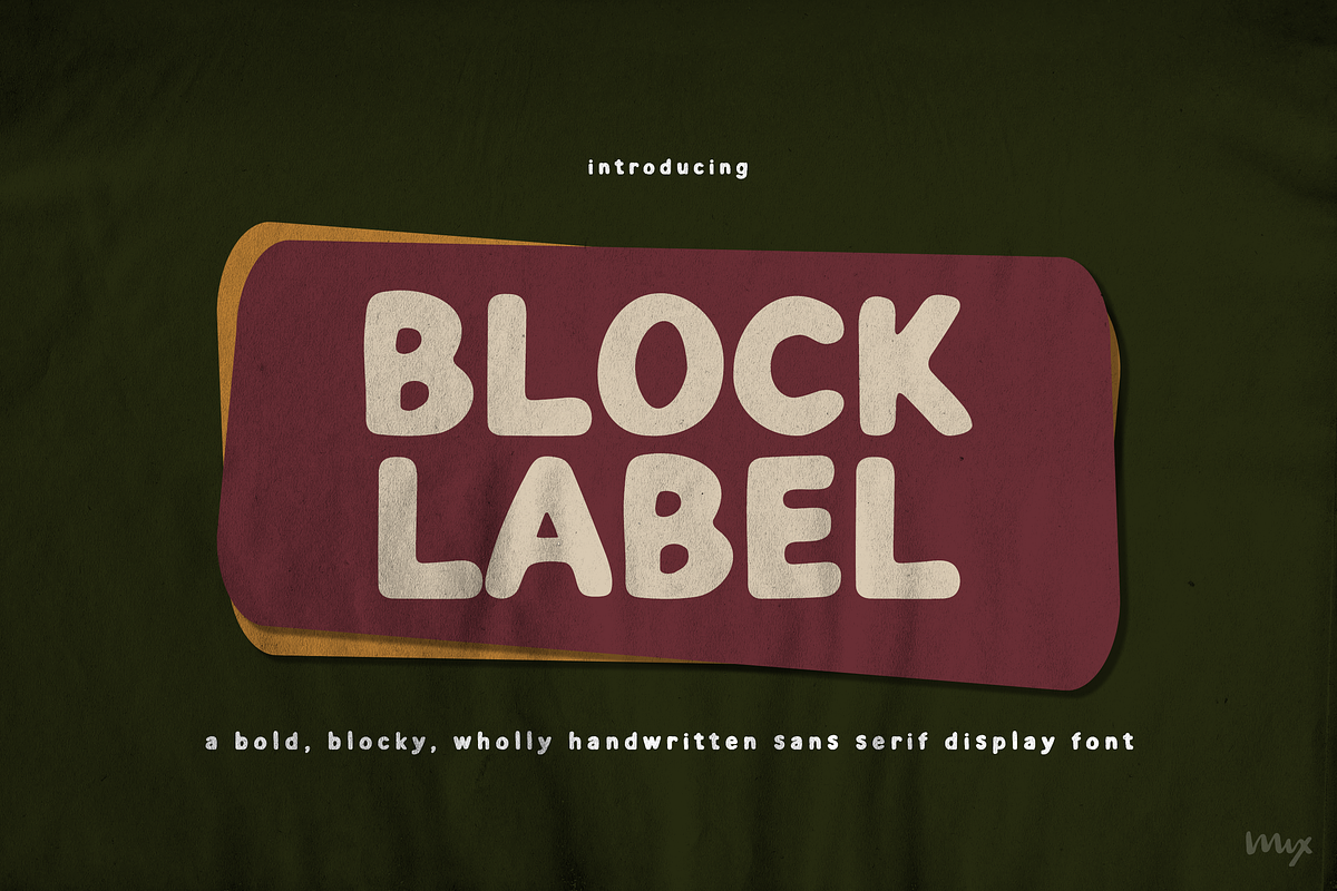 Block Label — Handwritten Sans Serif, a Sans Serif Font by Mix Fonts (Photo 1 of 8)