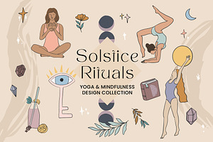Solstice Rituals, Yoga & Mindfulness, a Healthcare Illustration by Camara Design