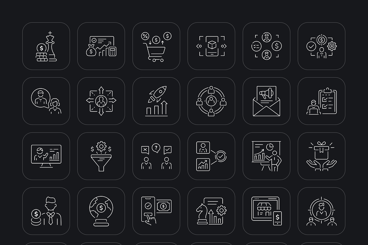 Sales Strategy Icons Set, an Outline Icon by Prosymbols (Photo 7 of 8)