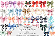 Watercolor Coquette Bow Clipart, a Seasonal Illustration by Design Market (Thumbnail 1 of 5)