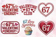 Valentine Six Seven 67 Bundle Png, a Seasonal Illustration by RobertsArt (Thumbnail 3 of 3)