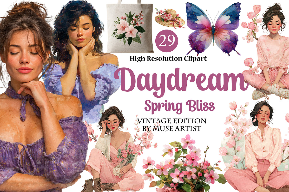 Watercolor Daydream Spring Bliss, an Illustration by DreamArtGraphic (Photo 1 of 4)