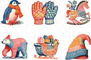 Patchwork Christmas Watercolor, an Illustration by Black Bird Studio (Thumbnail 6 of 6)