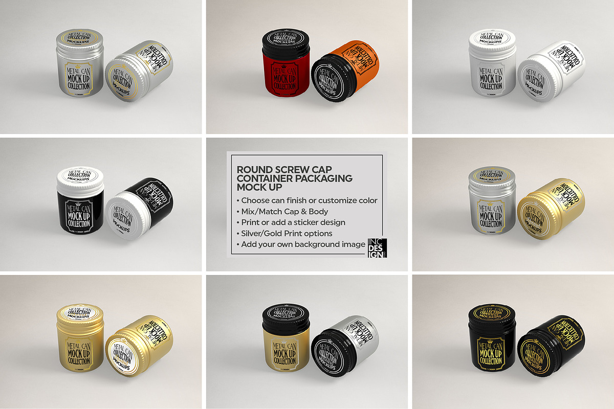 Round Screw Cap Metal Mockup, a Product Mockup by INCDesign (Photo 2 of 7)