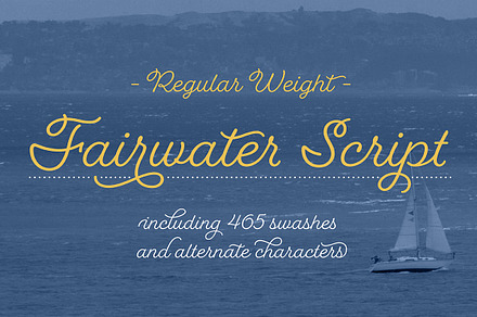 Fairwater Script Regular, a Script Font by Laura Worthington