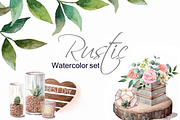 Watercolor rustic set., a Decorative Illustration by yulia.sukhanova (Thumbnail 1 of 6)