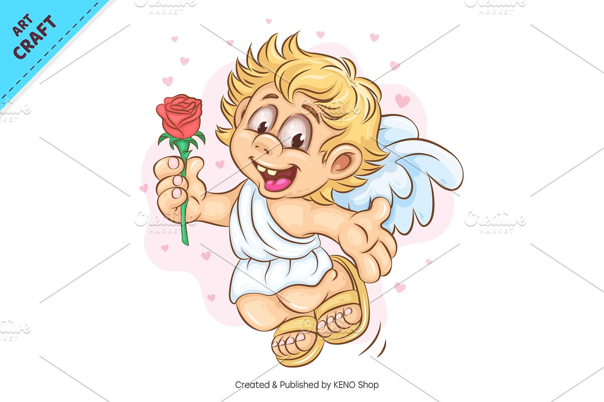 Bundle Cartoon Cupid 03. Tshirt, a Person Illustration by KENO Mascots (Photo 10 of 13)