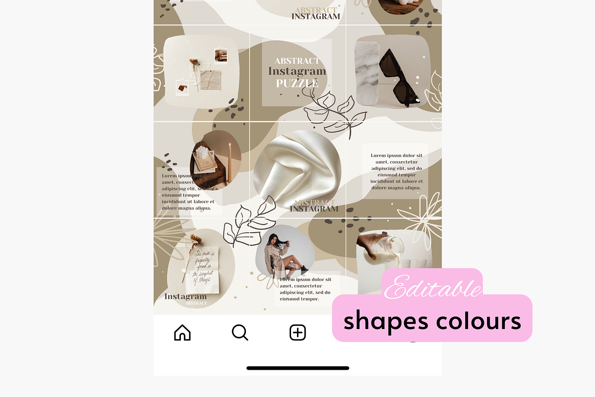 Instagram Puzzle Canva Template, a Social Media Template by mkStudioLab