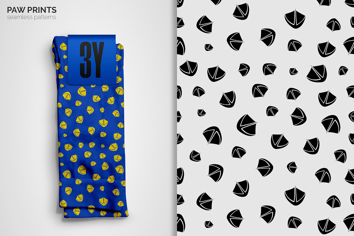 Paw Prints Seamless Patterns, a Pattern Graphic by 3Y_Design (Photo 6 of 7)