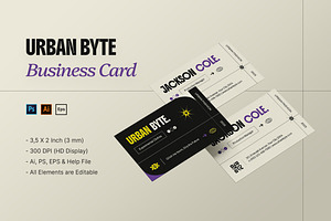 Urban Byte - Business Card, a Business Card Template by StreaksideStd