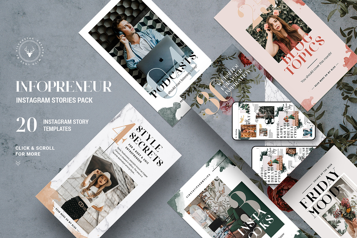 #Infopreneur Instagram Stories Pack, a Social Media Template by SilverStag Type Foundry (Photo 1 of 12)