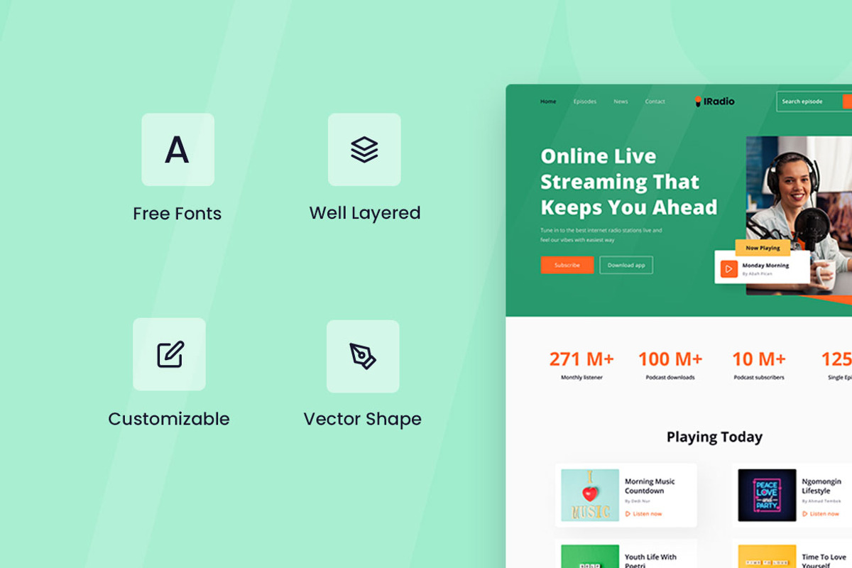 Radio Station Web Design, a Wireframe Template by INSPR STD (Photo 5 of 6)