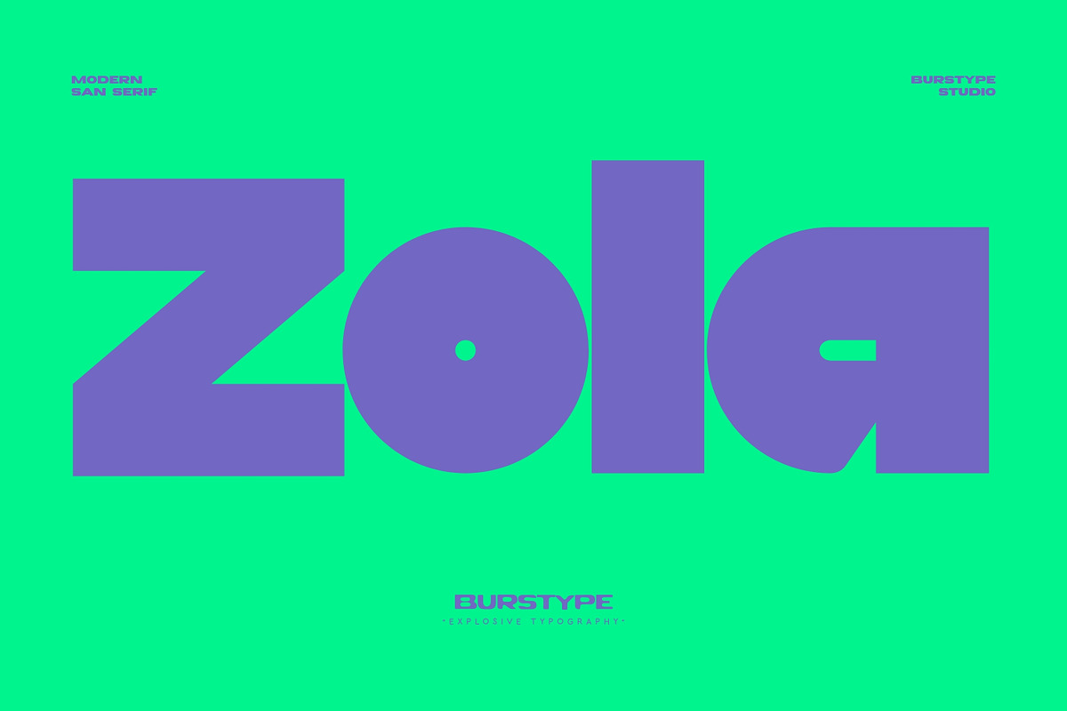 Zola-Modern Bold Display Sans Serif, a Font by BURSTYPE (Photo 1 of 7)