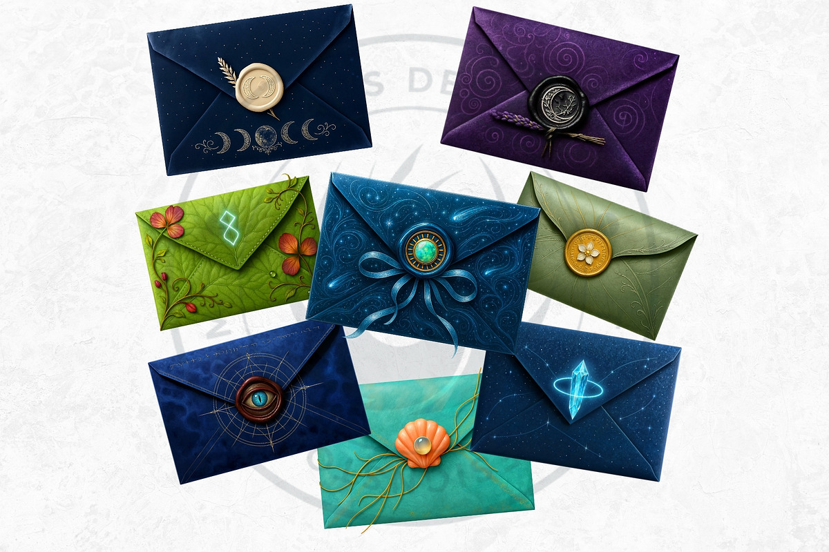 Magic Fantasy Envelopes Cliparts, an Object Illustration by ThatsDesignArt (Photo 8 of 10)