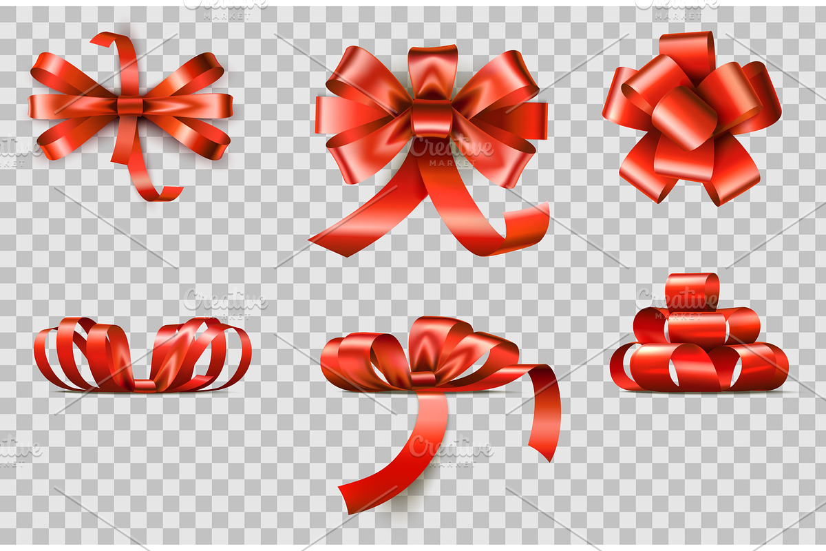Realistic red satin ribbons for, an Object Illustration by Vectorbuum