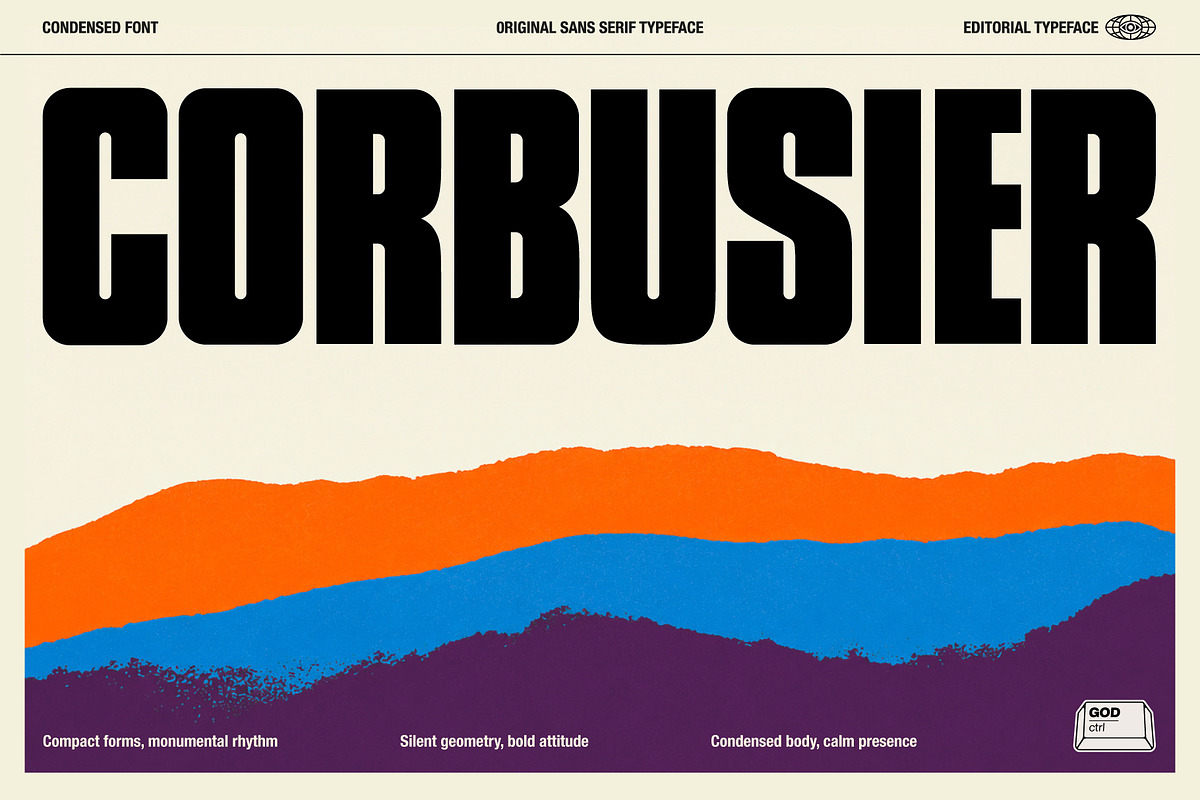 Corbusier Sans Serif Typeface, a Sans Serif Font by God Control (Photo 1 of 12)