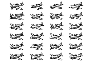 Airplane Vector Collection, an Object Graphic by nikagraphic