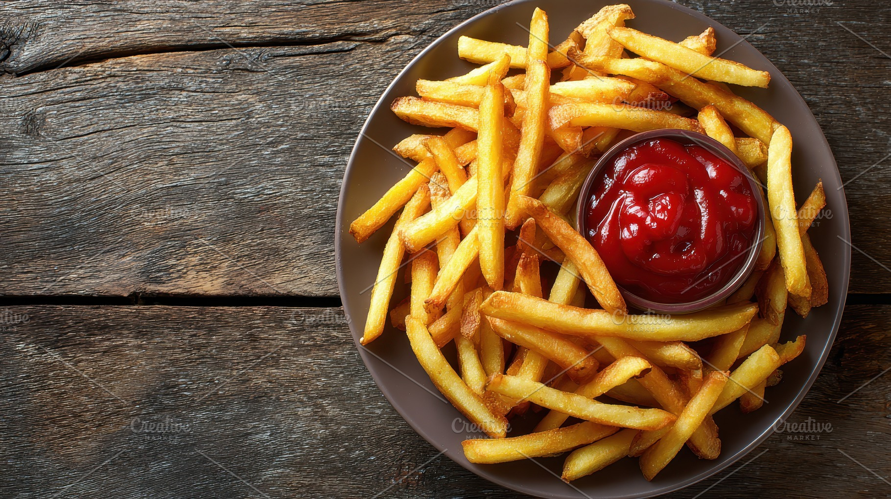Freshly made American French fries, a Photo by Pavel_design