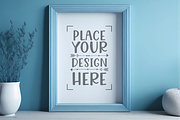 Blue Wall Mockup, Poster Mockup, a Print Template by Ali's Designs (Thumbnail 1 of 3)