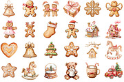 Watercolor Gingerbread Clipart, an Illustration by Designking (Thumbnail 2 of 4)