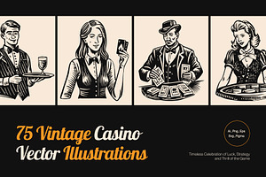 Vintage Casino Vector Illustration, a Person Illustration by Creative Stall