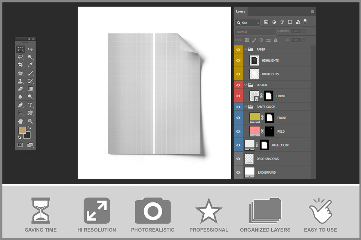 Poster Flyer Paper Sheet Mockup PSD, an Advertising Mockup by Bruno's Shop (Photo 3 of 4)