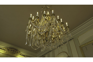 Elegant crystal chandelier, an Architecture Photo by Media Whale Stock