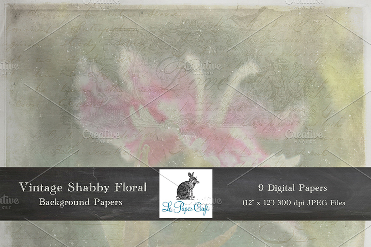 Vintage Shabby Floral Backgrounds preview 2