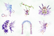 Watercolor Magical Garden Purple Png, an Illustration by Creative Art (Thumbnail 6 of 7)