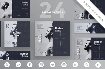 Social Media Pack | Barber Shop, a Social Media Template by Amber Graphics