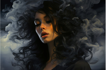 Chic Modern girl smoke. Generate ai, a Person Photo by Ylivdesign