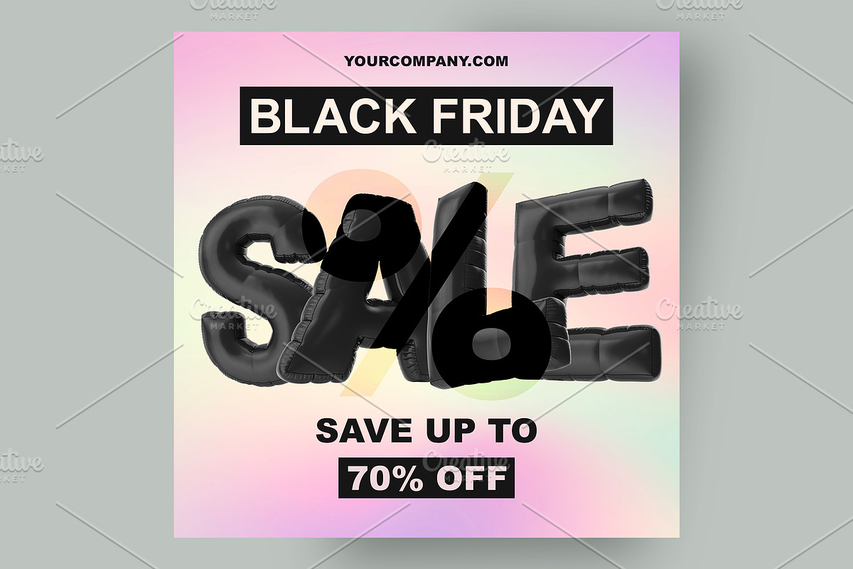 Holographic black friday template, a Marketing Template by Love Giftery (Photo 1 of 2)