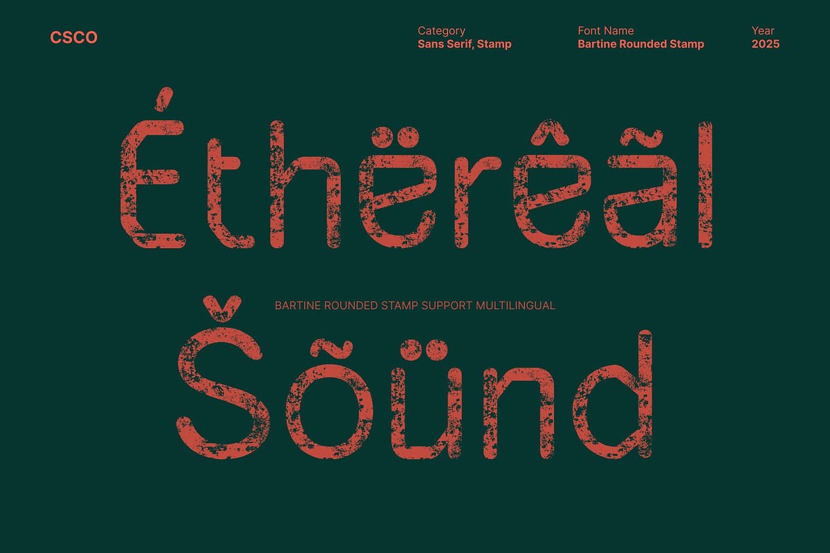 Bartine Rounded Stamp, a Sans Serif Font by Craft Supply Co. (Photo 8 of 8)