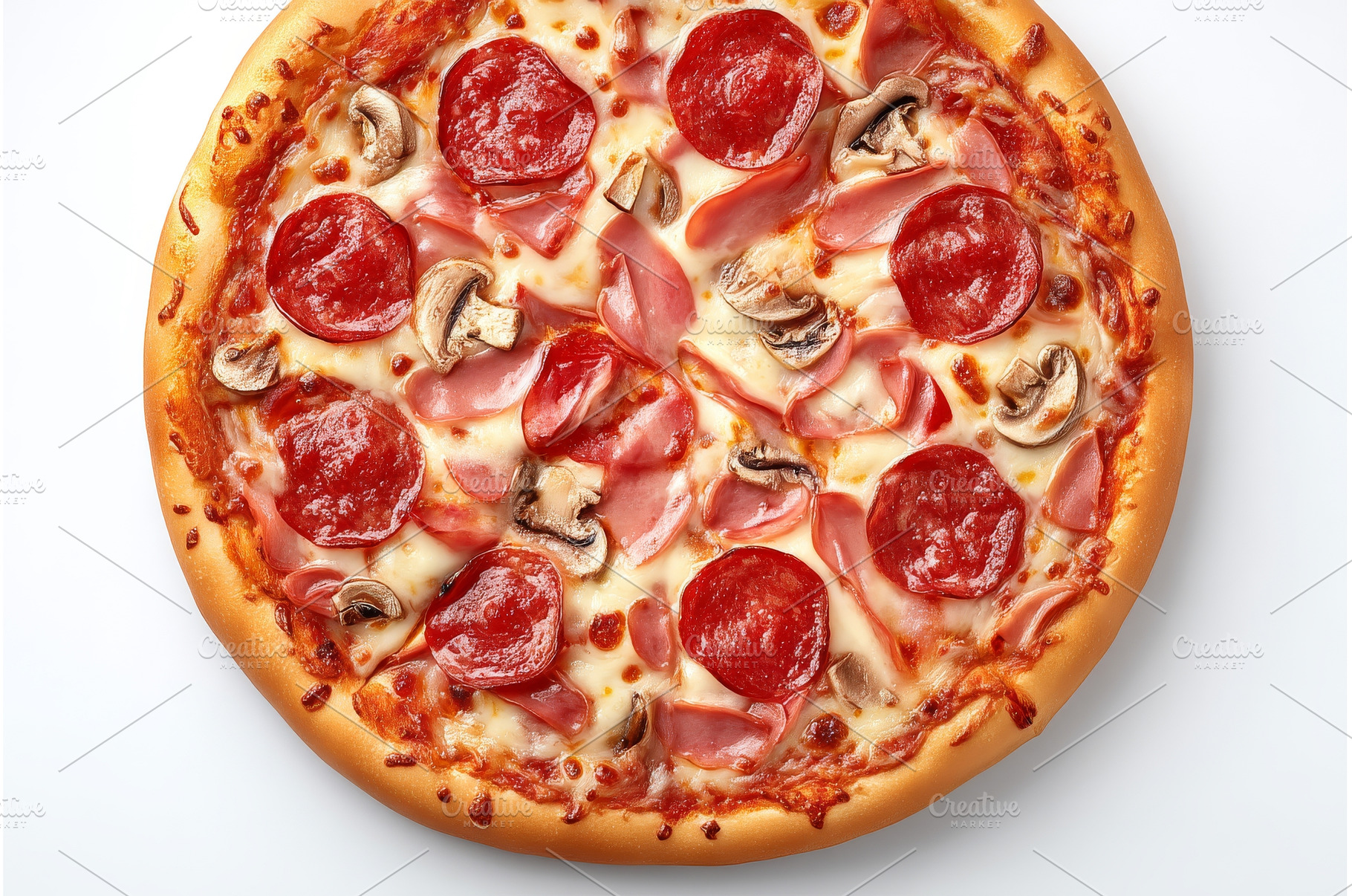 A pizza topped with mozzarella, a Food & Drink Photo by ZinetroN