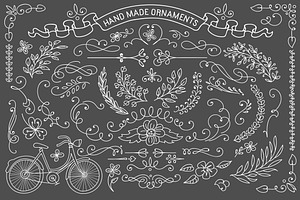 Rustic ornaments.Vector clipart