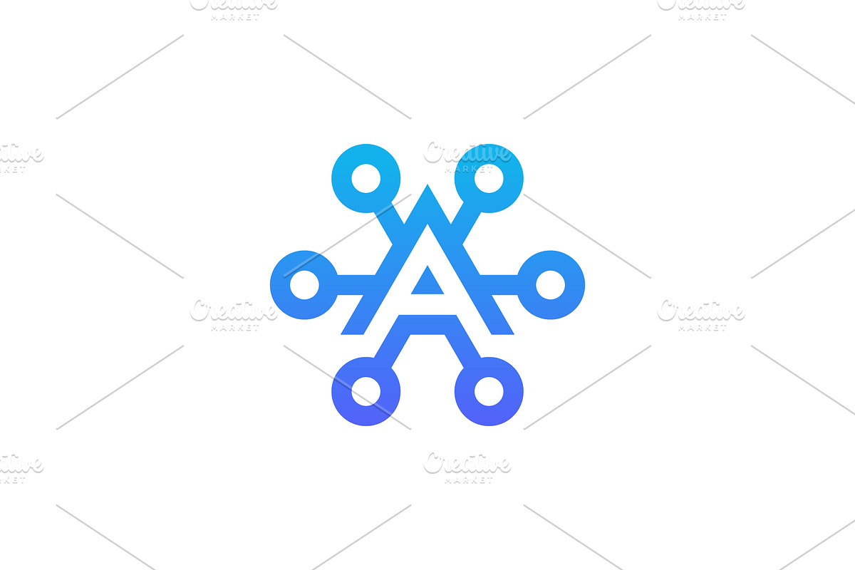 letter A network link digital logo, a Branding & Logo Template by Rasagama Studio
