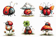 Whimsical Spring Ladybug Clipart, an Illustration by Libby Wishes (Thumbnail 8 of 8)