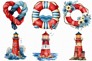 Watercolor Coastal Clipart, an Illustration by Libby Wishes (Thumbnail 3 of 7)