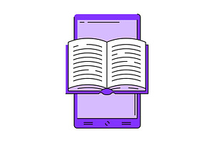 Smartphone with open book., an Education Illustration by incomible