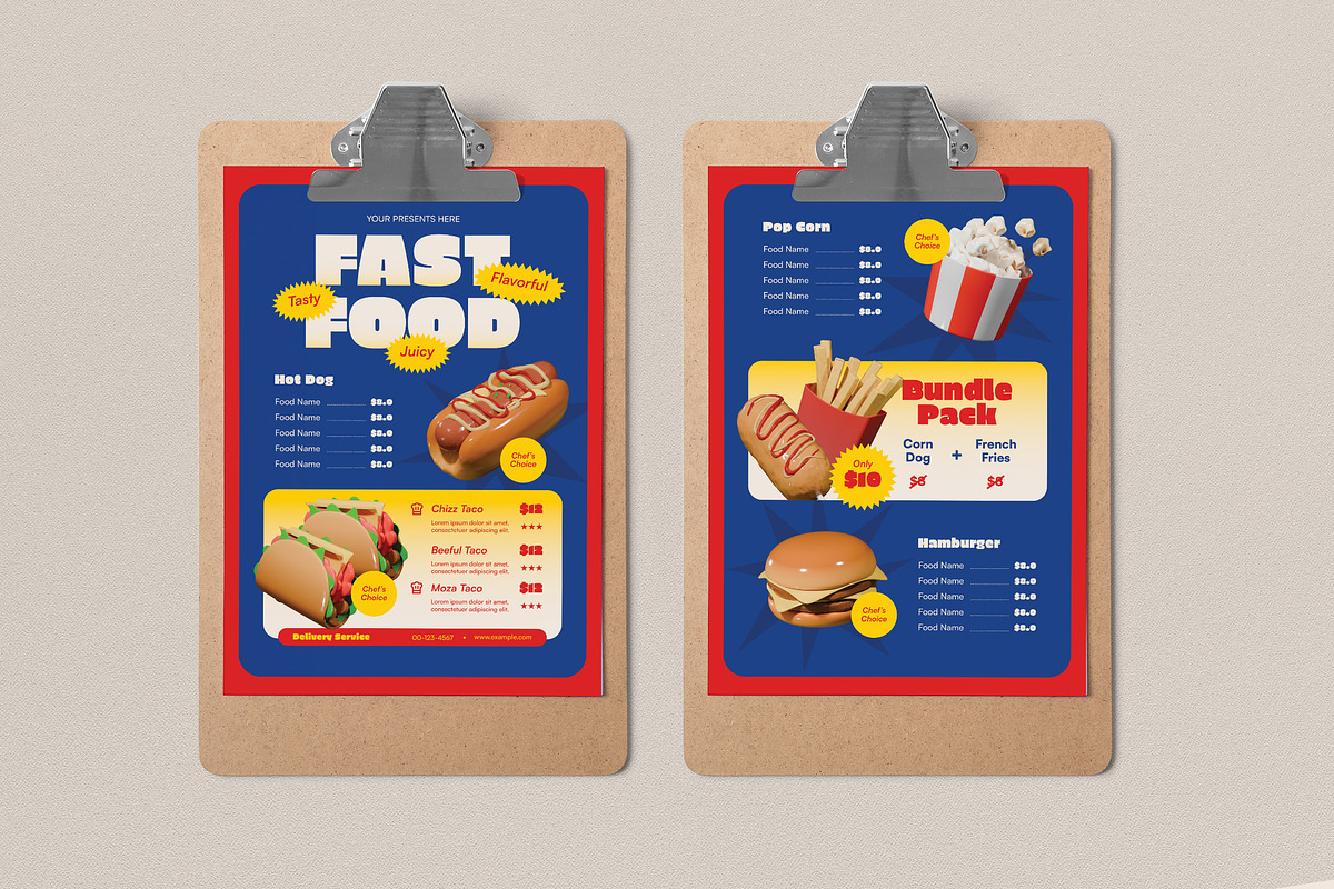 Fast Food Restaurant Menu, a Flyer Template by graphicook (Photo 1 of 4)