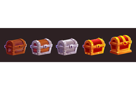 Closed ancient wooden treasure chest, a Finance Illustration by art PVP - market