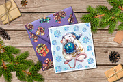 Christmas Rats Watercolor set, an Animal Illustration by Green_leaf_17 (Thumbnail 5 of 5)