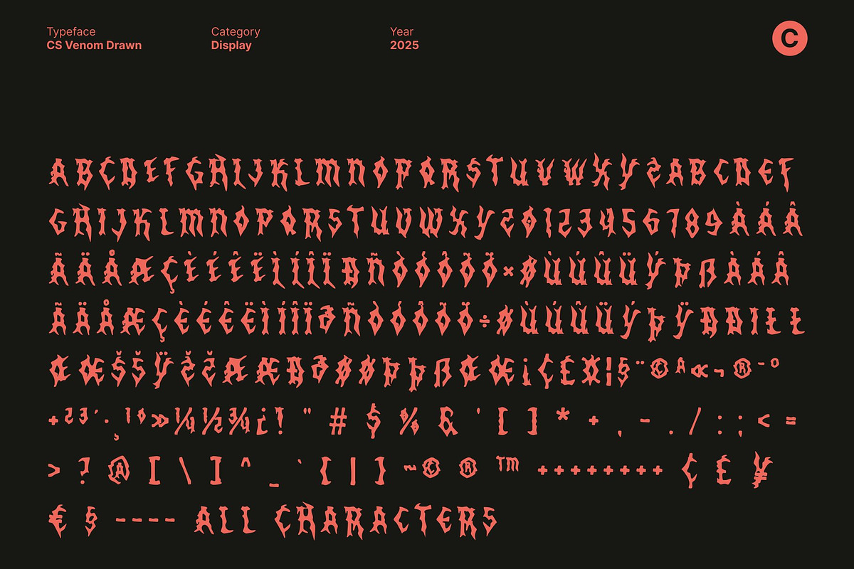 CS Venom Drawn, a Blackletter Font by Craft Supply Co. (Photo 8 of 8)